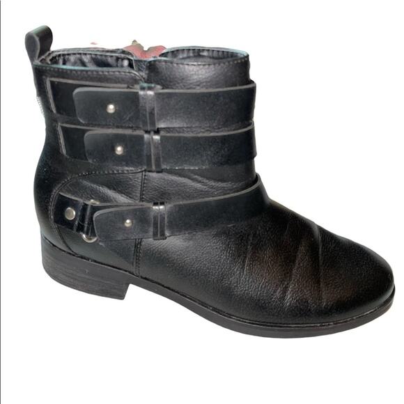 Dolce Vita DV Black Moto Leather Ankle Strap Boots size 7.5 - Picture 2 of 13